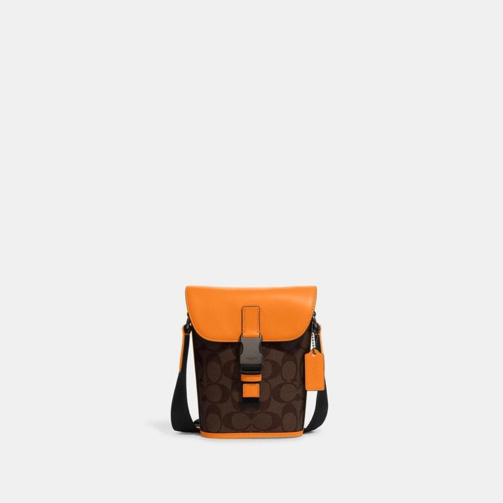 COACH Track Small Flap Crossbody In Signature Canvas - Picture 4 of 4